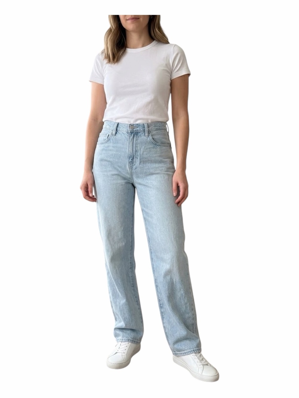 UNIQLO Kaihara Denim High Rise Wide Straight Light Wash Size 25 (28" Waist)